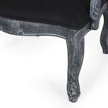 Christopher Knight Home Andrea Upholstered Dining Armchair - Wood - Black/Gray (Set of 2)