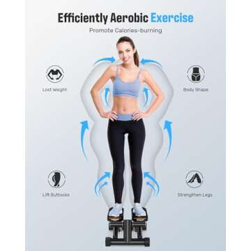 Sportsroyals Stair Stepper for Exercises-Mini Stepper with Resistance Bands