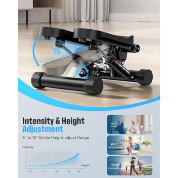 Sportsroyals Stair Stepper for Exercises-Mini Stepper with Resistance Bands