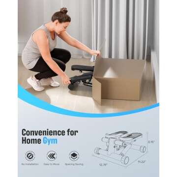 Sportsroyals Stair Stepper for Exercises-Mini Stepper with Resistance Bands