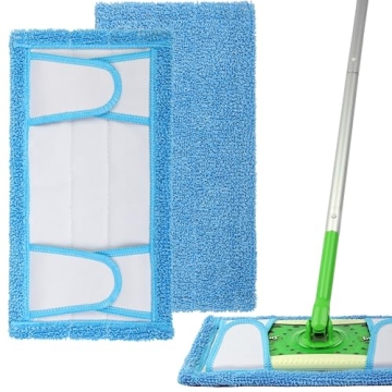 Reusable Mop Pad for Swiffer Sweeper Mop, 12.5'' Microfiber Mop Pad Refill Washable for Hard Floor B...