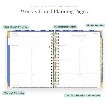 Day Designer 2024 Weekly Planner, January 2024 - December 2024, 7.4x9.5 Page Size, Wildflowers Glossy Laminated Cover (Wildflowers)