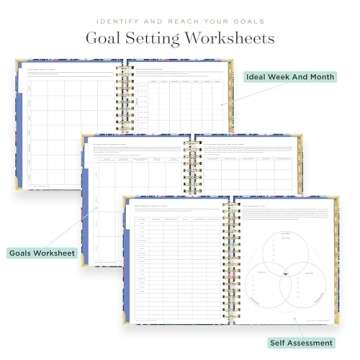 Day Designer 2024 Weekly Planner, January 2024 - December 2024, 7.4x9.5 Page Size, Wildflowers Glossy Laminated Cover (Wildflowers)