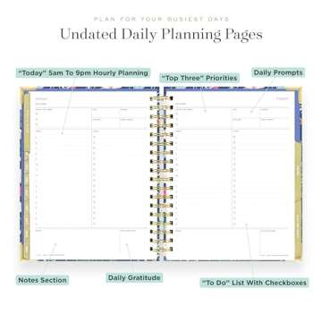 Day Designer 2024 Weekly Planner, January 2024 - December 2024, 7.4x9.5 Page Size, Wildflowers Glossy Laminated Cover (Wildflowers)