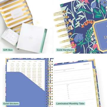 Day Designer 2024 Weekly Planner, January 2024 - December 2024, 7.4x9.5 Page Size, Wildflowers Glossy Laminated Cover (Wildflowers)