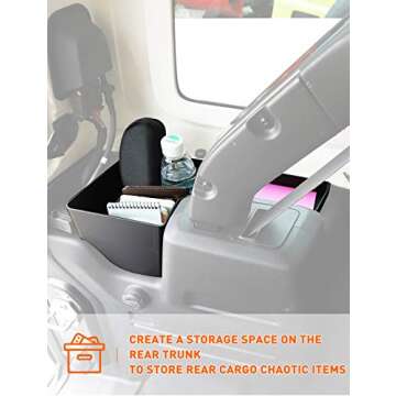 Savadicar RBR Wheel Well Storage Bin Rear Trunk Organizer for 2018-2023 Jeep Wrangler JL JLU 2/4 Door, Interior Accessories, Left Side, Black