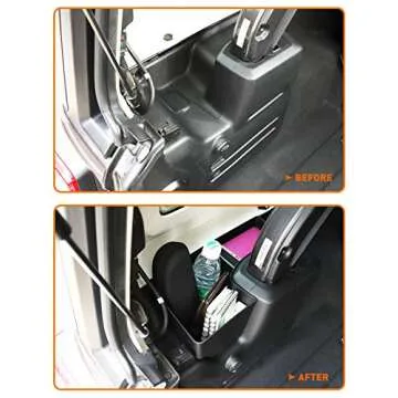Savadicar RBR Wheel Well Storage Bin Rear Trunk Organizer for 2018-2023 Jeep Wrangler JL JLU 2/4 Door, Interior Accessories, Left Side, Black