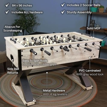 Sunnydaze Foosball Table - Fun for All Ages in Elegant Design