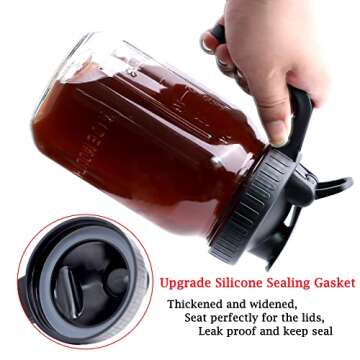 Cold Brew Mason Jar Coffee Maker 32 OZ Wide Mouth Cold Brew Pitcher With Coffee Filter For Coffee, Iced Tea, Sun Tea, Lemonade