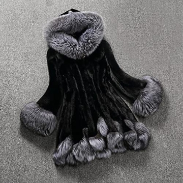 LUGOGNE Women's Plus Size Faux Fur Winter Coat