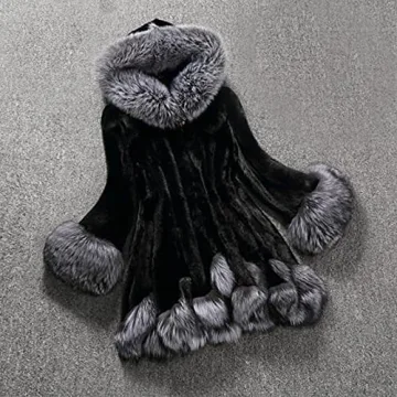 LUGOGNE Women's Plus Size Faux Fur Winter Coat