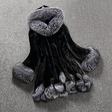 LUGOGNE Women's Plus Size Faux Fur Winter Coat