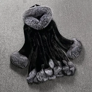 LUGOGNE Women's Plus Size Faux Fur Winter Coat