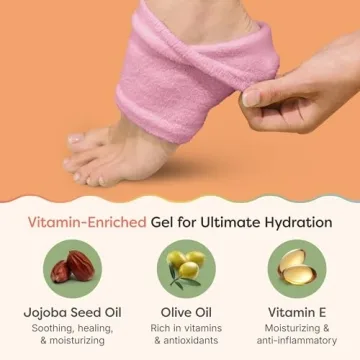 ZenToes Moisturizing Sleep Socks with Vitamin E, Olive Oil and Jojoba Seed Oil to Soften and Hydrate Dry Cracked Heels (Fuzzy Pink, Regular)