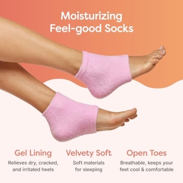 ZenToes Moisturizing Sleep Socks with Vitamin E, Olive Oil and Jojoba Seed Oil to Soften and Hydrate Dry Cracked Heels (Fuzzy Pink, Regular)