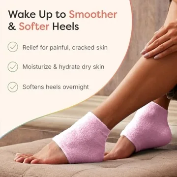 ZenToes Moisturizing Sleep Socks with Vitamin E, Olive Oil and Jojoba Seed Oil to Soften and Hydrate Dry Cracked Heels (Fuzzy Pink, Regular)