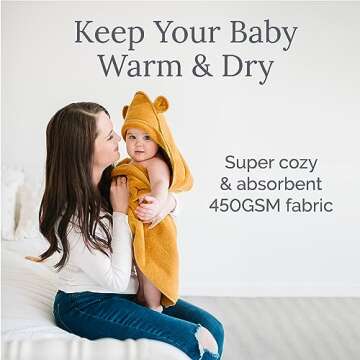 Natemia Premium Hooded Baby Bath Towel – Award-Winning, Organic Turkish Cotton, Soft for Newborns - Hooded Towels for Kids