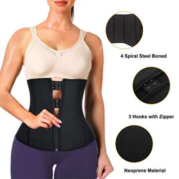 TAILONG Woman Sweat Waist Trainer Corset Cincher for Sport Workout Slimming Body Shaper Tummy Girdle Gym Back Support