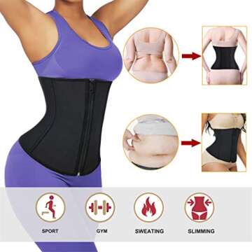 TAILONG Woman Sweat Waist Trainer Corset Cincher for Sport Workout Slimming Body Shaper Tummy Girdle Gym Back Support