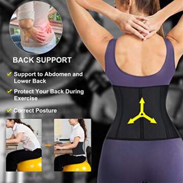 TAILONG Woman Sweat Waist Trainer Corset Cincher for Sport Workout Slimming Body Shaper Tummy Girdle Gym Back Support