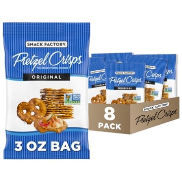Snack Factory Pretzel Crisps - Original Flavor, 3 Oz On-the-Go Pack of 8