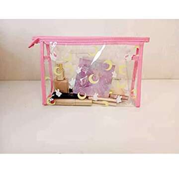 NDLKDOZI Moon Sailor Clear Makeup Bags, Kawaii Makeup Bag Organizer for Valentine's Day gift, Clear Travel Bags for Toiletries Gift for Girls Women