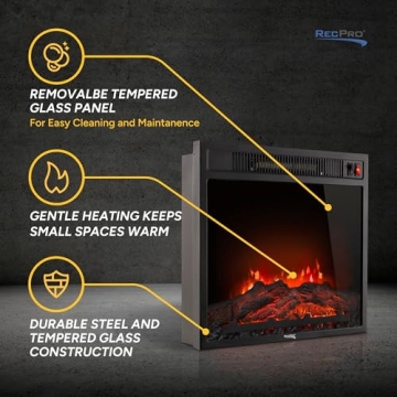 RecPro 18" Electric Fireplace: Compact & Cozy Solution