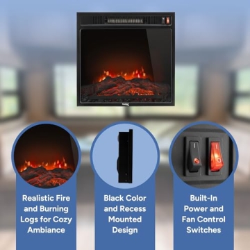 RecPro 18" Electric Fireplace: Compact & Cozy Solution