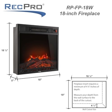 RecPro 18" Electric Fireplace: Compact & Cozy Solution