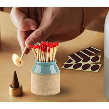 Match Striker Paper with Adhesive Sticker Striker Paper 40 Round Match Strike Paper and 20 Long Matc...