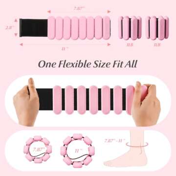 Ankle Weights Set of 2 (1lb Each), Adjustable Wrist & Ankle Weights for Women Men Kids, Strength Tra...