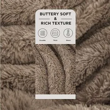 Bedsure Fluffy Brown Throw Blanket Gifts for Women, Men, Soft Fleece Cozy Fuzzy Sherpa Plush Warm Mi...