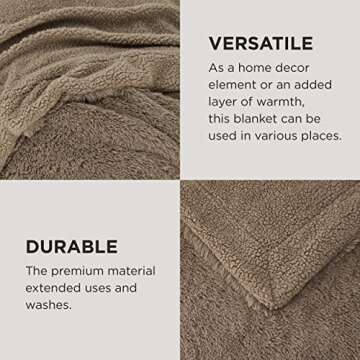 Bedsure Fluffy Brown Throw Blanket Gifts for Women, Men, Soft Fleece Cozy Fuzzy Sherpa Plush Warm Minky Thick Faux Fur Throws for Couch, Bed, Brown Decor Spring Blanket Gifts for Mom Dad, 50x60