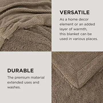 Bedsure Fluffy Brown Throw Blanket Gifts for Women, Men, Soft Fleece Cozy Fuzzy Sherpa Plush Warm Minky Thick Faux Fur Throws for Couch, Bed, Brown Decor Spring Blanket Gifts for Mom Dad, 50x60