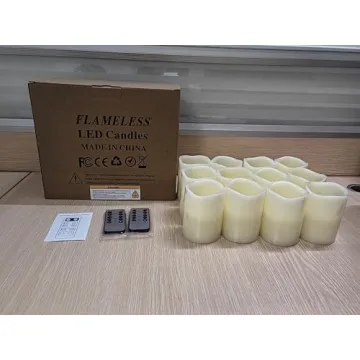 Hausware 12-Piece Real Wax Flameless Candle Set