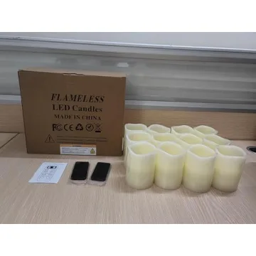 Hausware 12-Piece Real Wax Flameless Candle Set