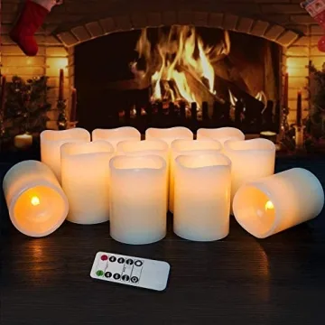 Hausware 12-Piece Real Wax Flameless Candle Set