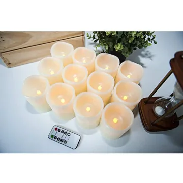 Hausware 12-Piece Real Wax Flameless Candle Set