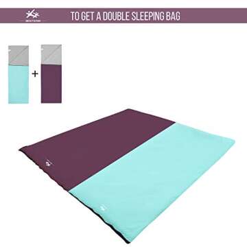 WERTYCITY Warm Weather Sleeping Bag - Portable Waterproof Compact Lightweight, Packable for Kids, Teens Adults Camping Backpacking Hiking, Spring Summer Fall(Wine Red)