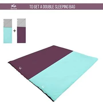 WERTYCITY Warm Weather Sleeping Bag - Portable Waterproof Compact Lightweight, Packable for Kids, Teens Adults Camping Backpacking Hiking, Spring Summer Fall(Wine Red)