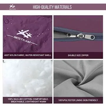 WERTYCITY Warm Weather Sleeping Bag - Portable Waterproof Compact Lightweight, Packable for Kids, Teens Adults Camping Backpacking Hiking, Spring Summer Fall(Wine Red)