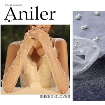 Elegant 21" Tulle Long Wedding Bridal Gloves for Parties