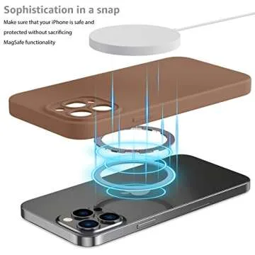 MCFANCE Silicone Magnetic for iPhone 13 Pro Max Case, Compatible with MagSafe, Full Camera Protection Shockproof Cover Soft Anti-Scratch Microfiber Lining for iPhone 13 Pro Max 6.7 inch 2021, Coca