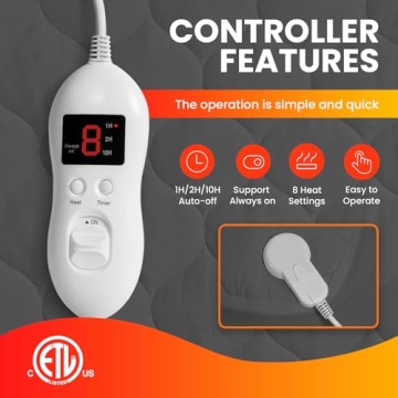 Ayge Electric Heated Mattress Pad with Dual Controls