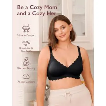 Momcozy Nursing Bra for Breastfeeding, Wireless Comfort
