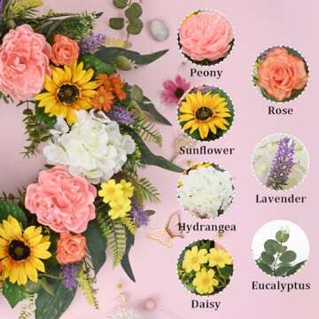 Waipfaru Spring Wreath - Vibrant Floral Decor for All Seasons