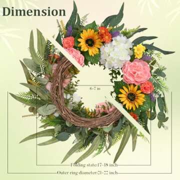 Waipfaru Spring Wreath - Vibrant Floral Decor for All Seasons