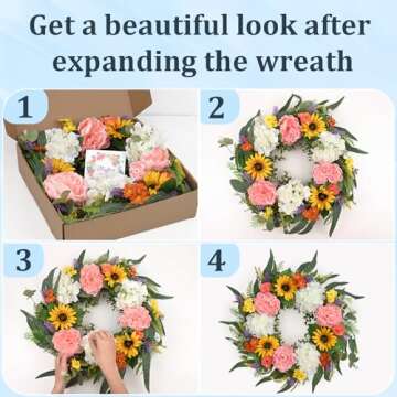 Waipfaru Spring Wreath - Vibrant Floral Decor for All Seasons