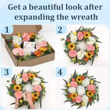 Waipfaru Spring Wreath - Vibrant Floral Decor for All Seasons