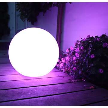 Mr.Go 14-inch LED Ball Light with Remote, Waterproof Rechargeable LED Globe Light Glowing Orb Mood Lamp, Dimmable 16 RGB Colors, Great for Home Garden Patio Pool Party Decorative Ambient Lighting